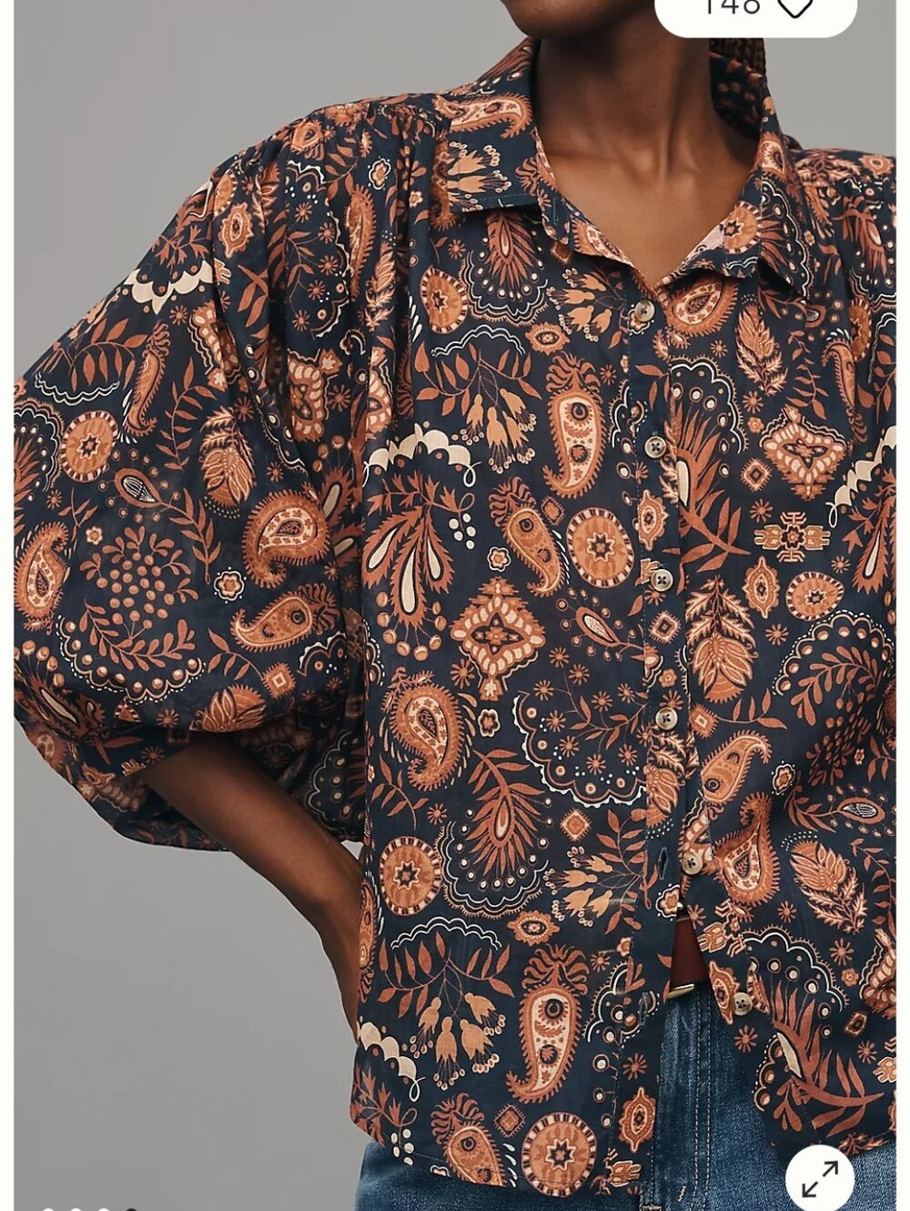 Mother The Breeze Button Down Top Size Small